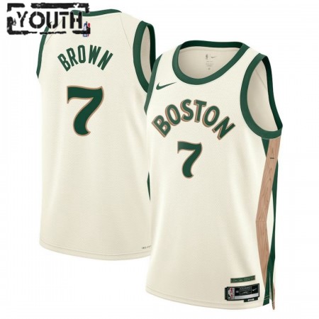 Dres Boston Celtics Jaylen Brown 7 Nike 2023-24 City Edition Bijela Swingman - Dječji